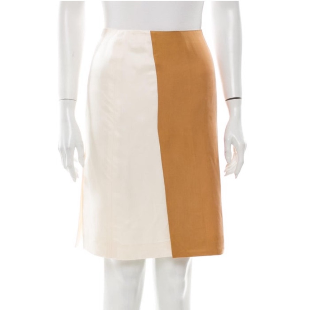 Akris 100% silk colorblock skirt